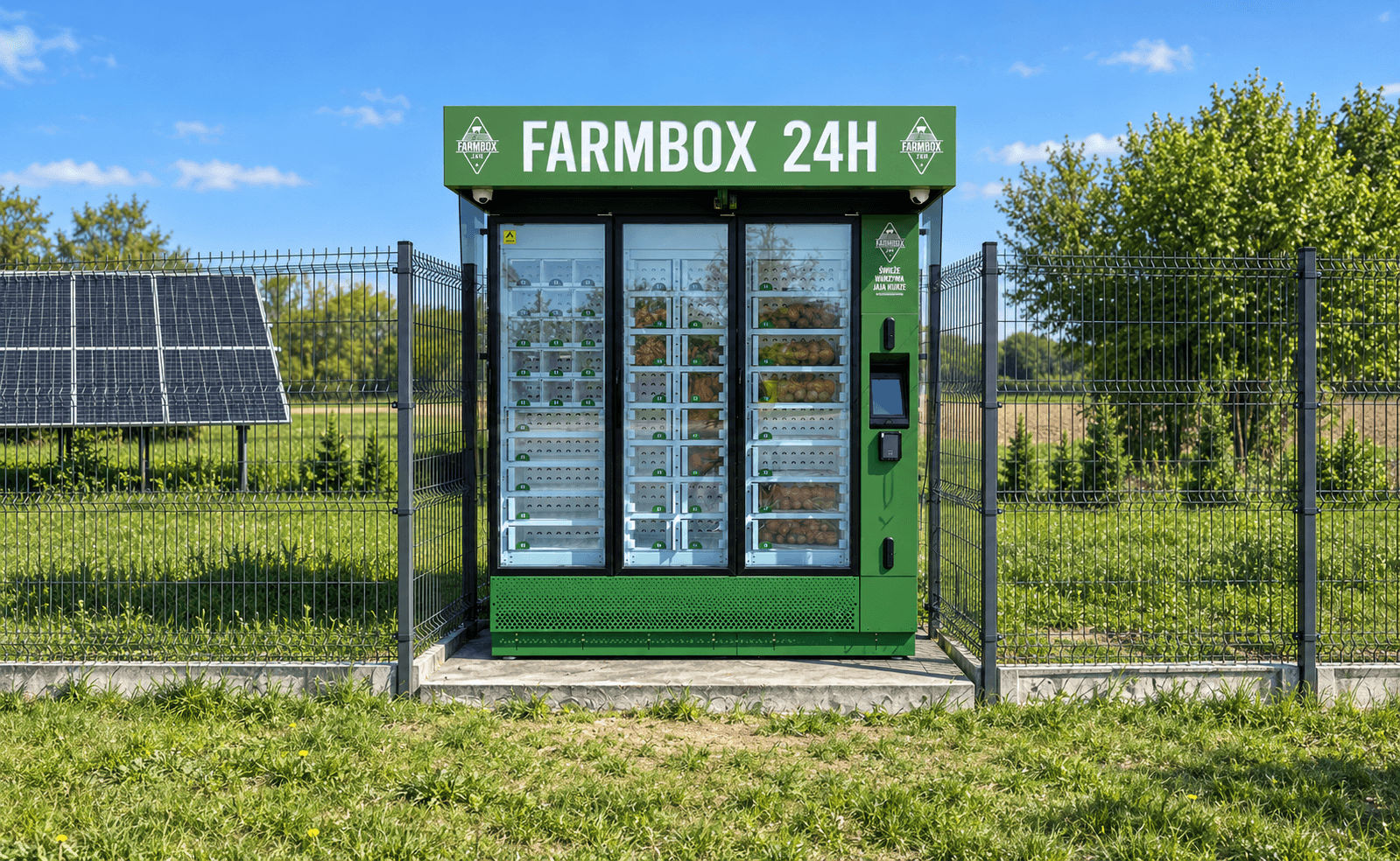 Green Farmbox 24H vending machine outdoors